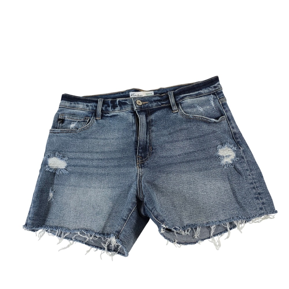 KanCan Maurices Womens Distressed Raw Hem Denim Shorts Blue 29 141595